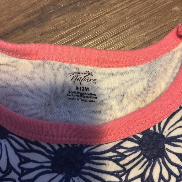 Floral Baby Dress with Pink Trim - Picture 2 of 3